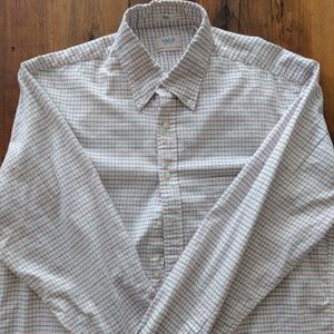 Mens button collared shirt checkered/plaid